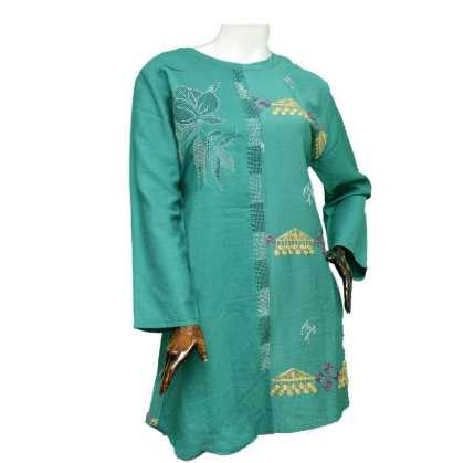 تصویر مانتو زنانه دخترانه نگین دار و خامه دوزی شده