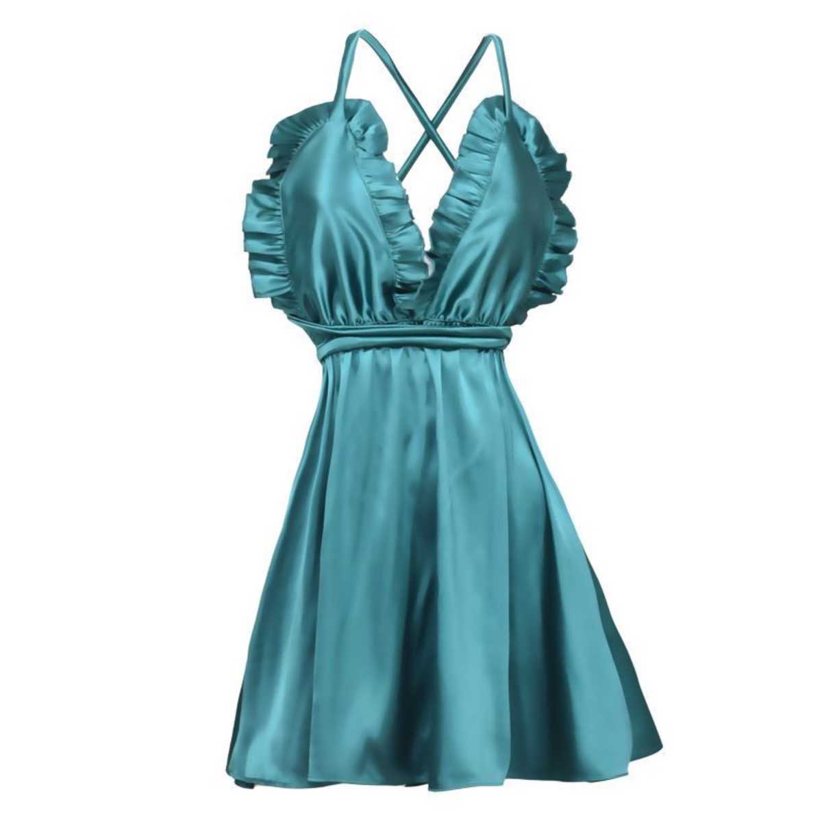 تصویر لباس خواب یکسره ساتن ابریشم 9830