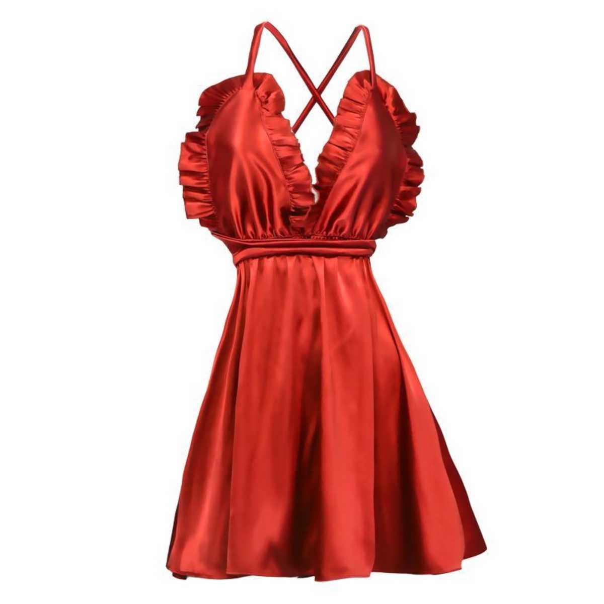 تصویر لباس خواب یکسره ساتن ابریشم 9830