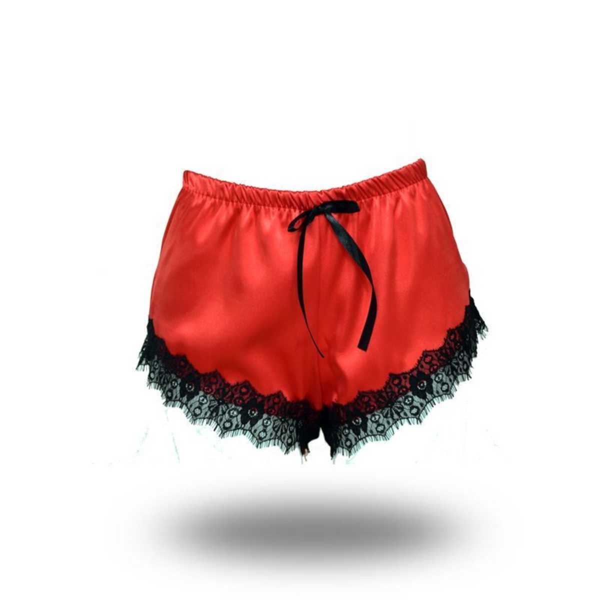 تصویر لباس خواب دو تکه تاپ و شورت ساتن م‍‍‍‍ٰٰژه ای 9912