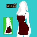 تصویر لباس خواب یکسره ساتن یقه دکلته 9887