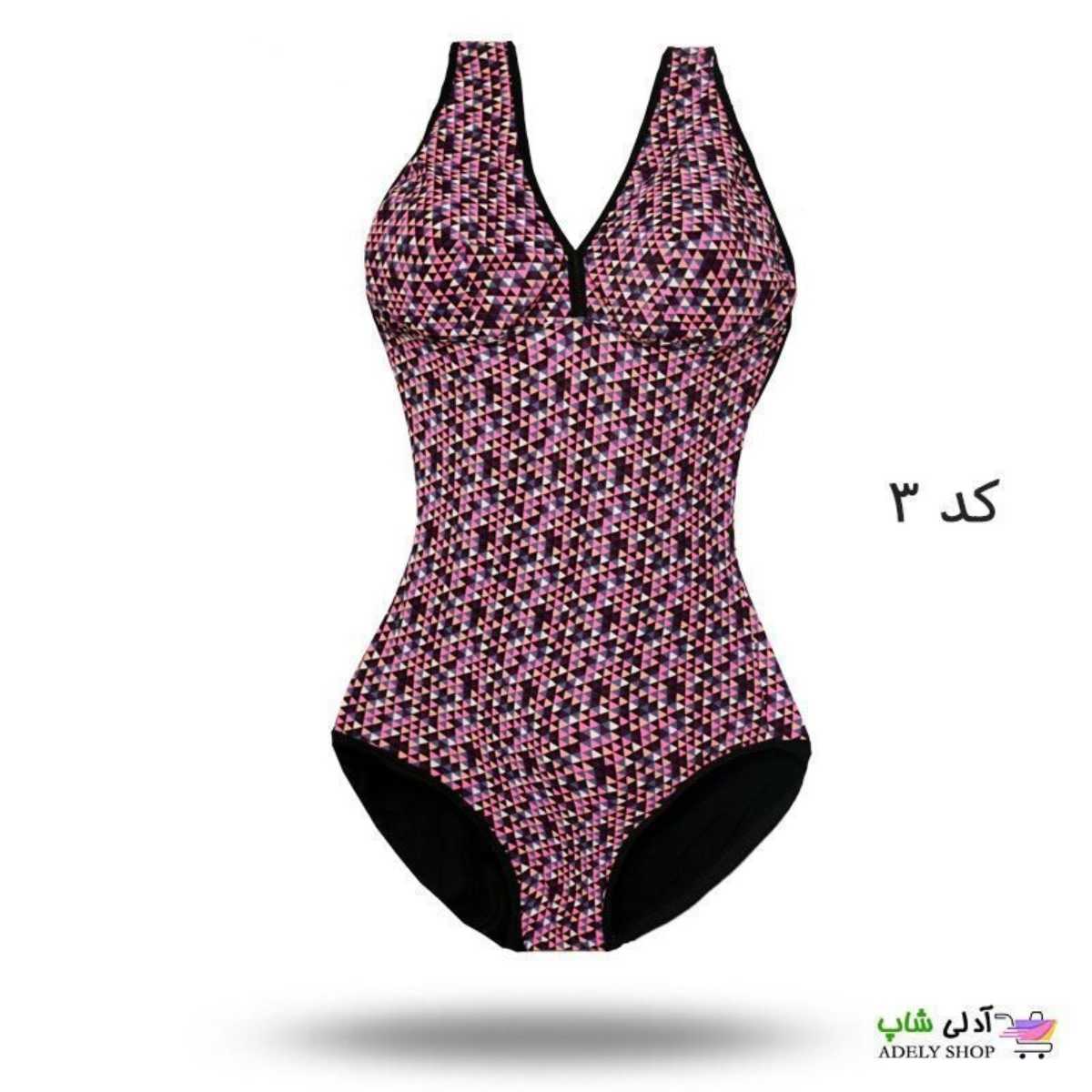 تصویر مایو اسلیپ قزن دار زنانه و دخترانه طرح دار دارای پد سینه