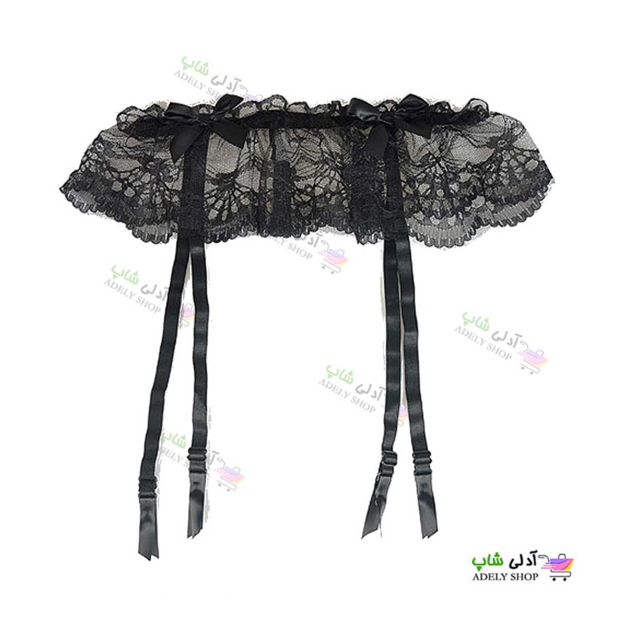 تصویر بند فانتزی نگهدارنده جوراب بالا زانو بیلیسی سفید/مشکی  beileisi 5002