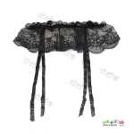 تصویر بند فانتزی نگهدارنده جوراب بالا زانو بیلیسی سفید/مشکی  beileisi 5002