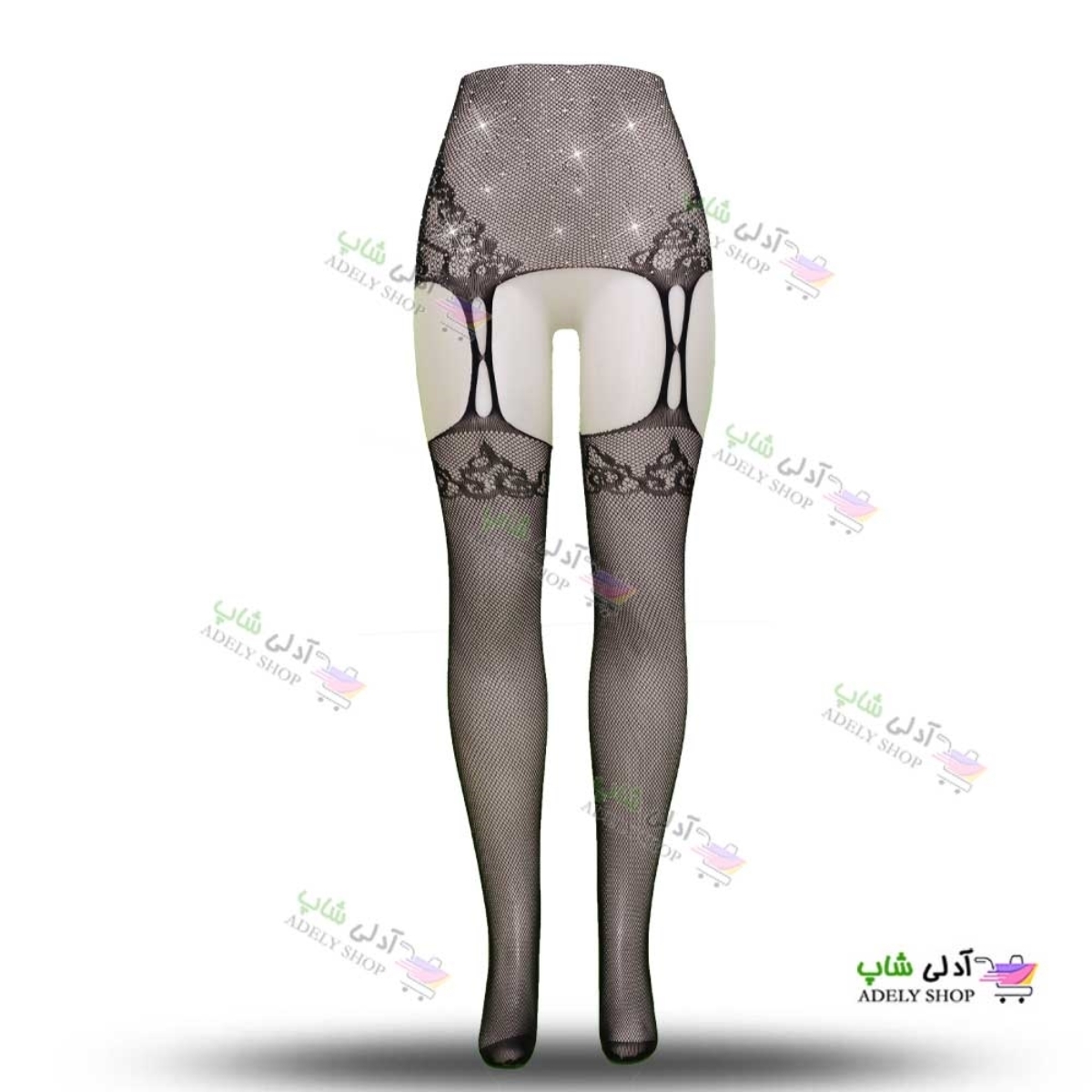 تصویر ست نگین دار بادی فانتزی و جوراب زنانه
