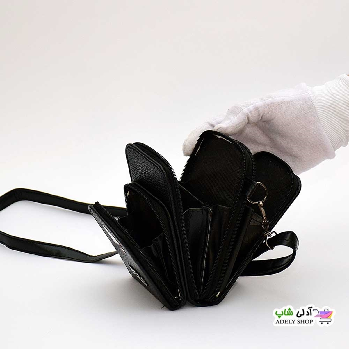 تصویر کیف رو دوشی زنانه/دخترانه پاسپورتی مینی بگ خرسی سه زیپ کد 402