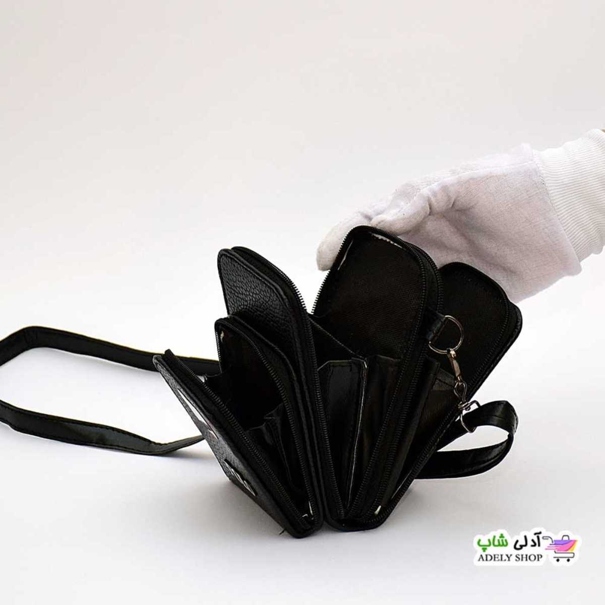 تصویر کیف رو دوشی زنانه/دخترانه پاسپورتی مینی بگ خرسی سه زیپ کد 402