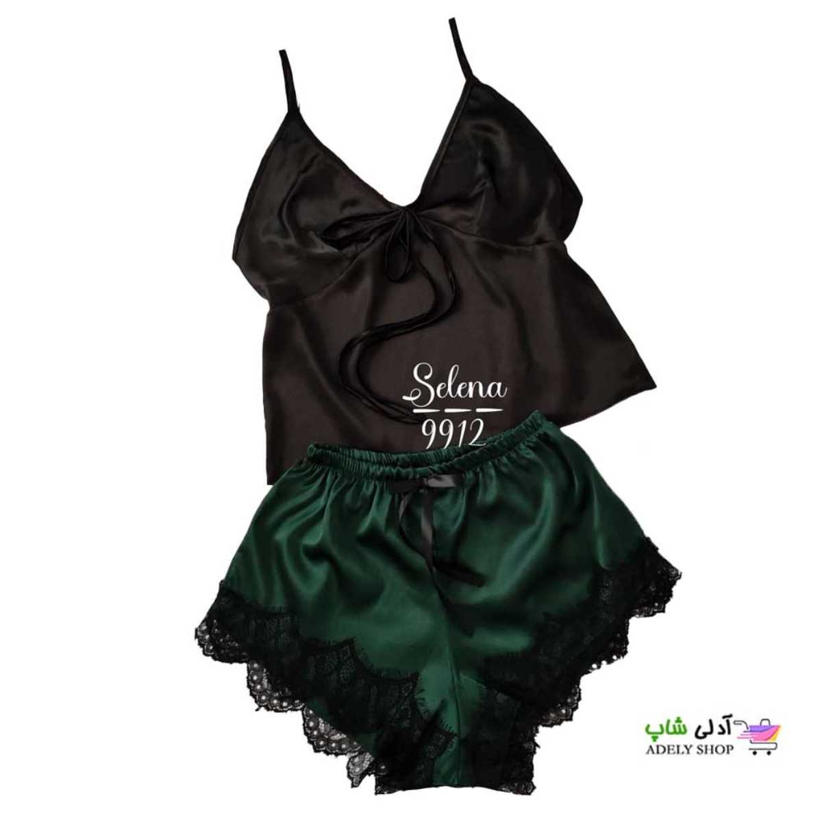 تصویر لباس خواب دو تکه تاپ و شورت ساتن م‍‍‍‍ٰٰژه ای 9912
