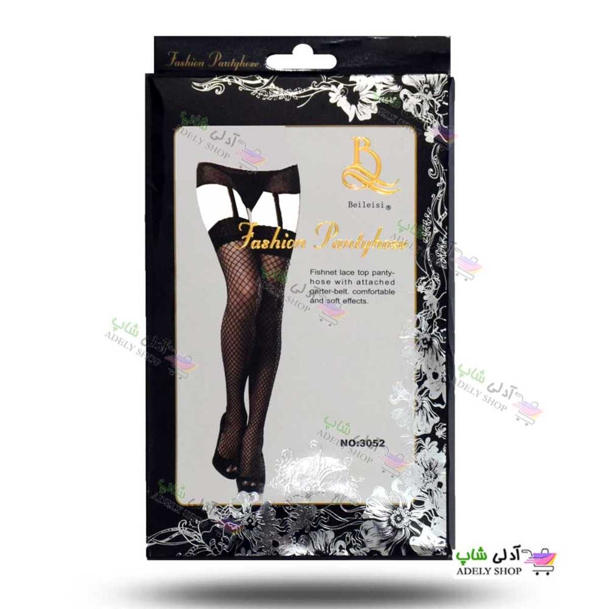 تصویر جوراب فانتزی فیشنت بالا زانو بیلیسی به همراه بند کمری Beileisi 3052