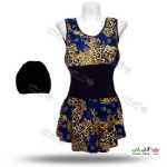 تصویر مایو اسلیپ دامن دار زنانه و دخترانه سایز بزرگ طرح پلنگی