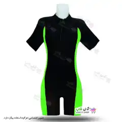 تصویر مایو اسلامی زنانه و دخترانه پادار سبز فسفری سایز 38 تا 56