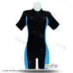 تصویر مایو اسلامی زنانه و دخترانه پادار آبی 38 تا 56