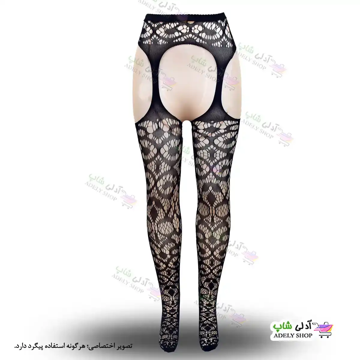 تصویر جوراب فانتزی بالازانو بند دار زنانه 6058