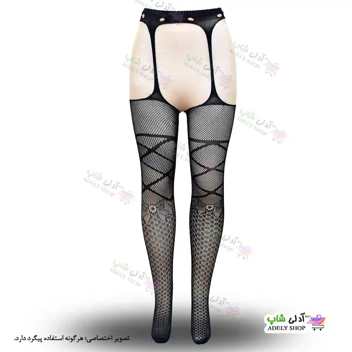 تصویر جوراب فانتزی بالازانو بند دار زنانه 6056