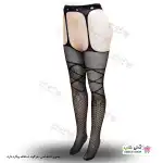 تصویر جوراب فانتزی بالازانو بند دار زنانه 6056