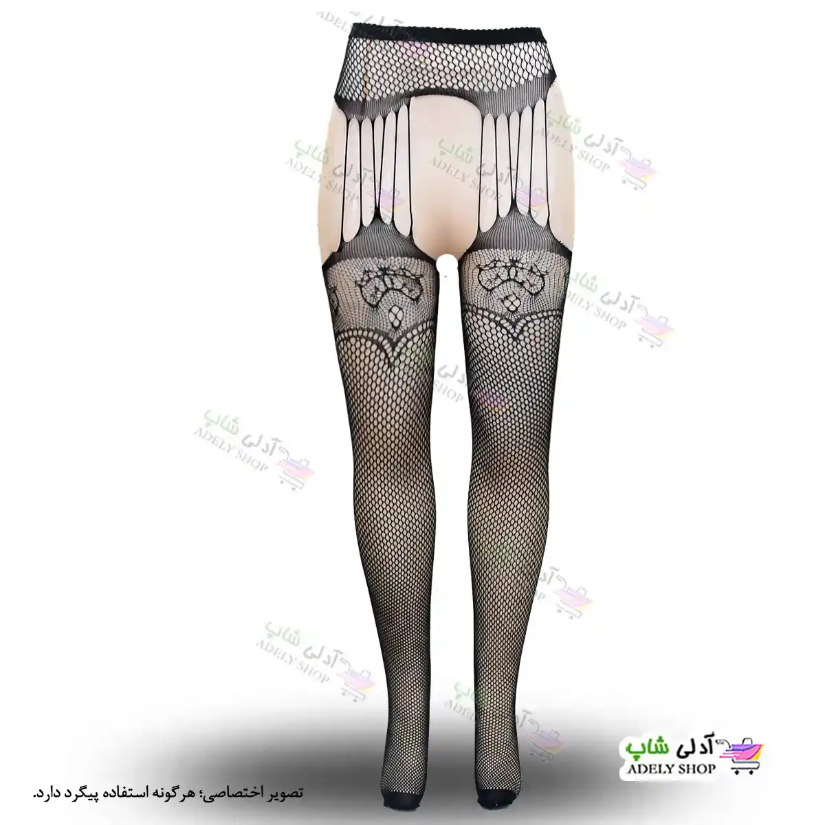 تصویر جوراب فانتزی بالازانو بند دار زنانه 6063