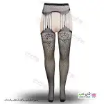 تصویر جوراب فانتزی بالازانو بند دار زنانه 6063