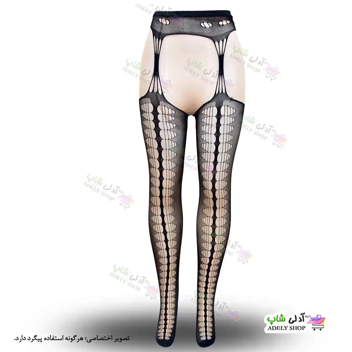 تصویر جوراب فانتزی بالازانو بند دار زنانه 6071