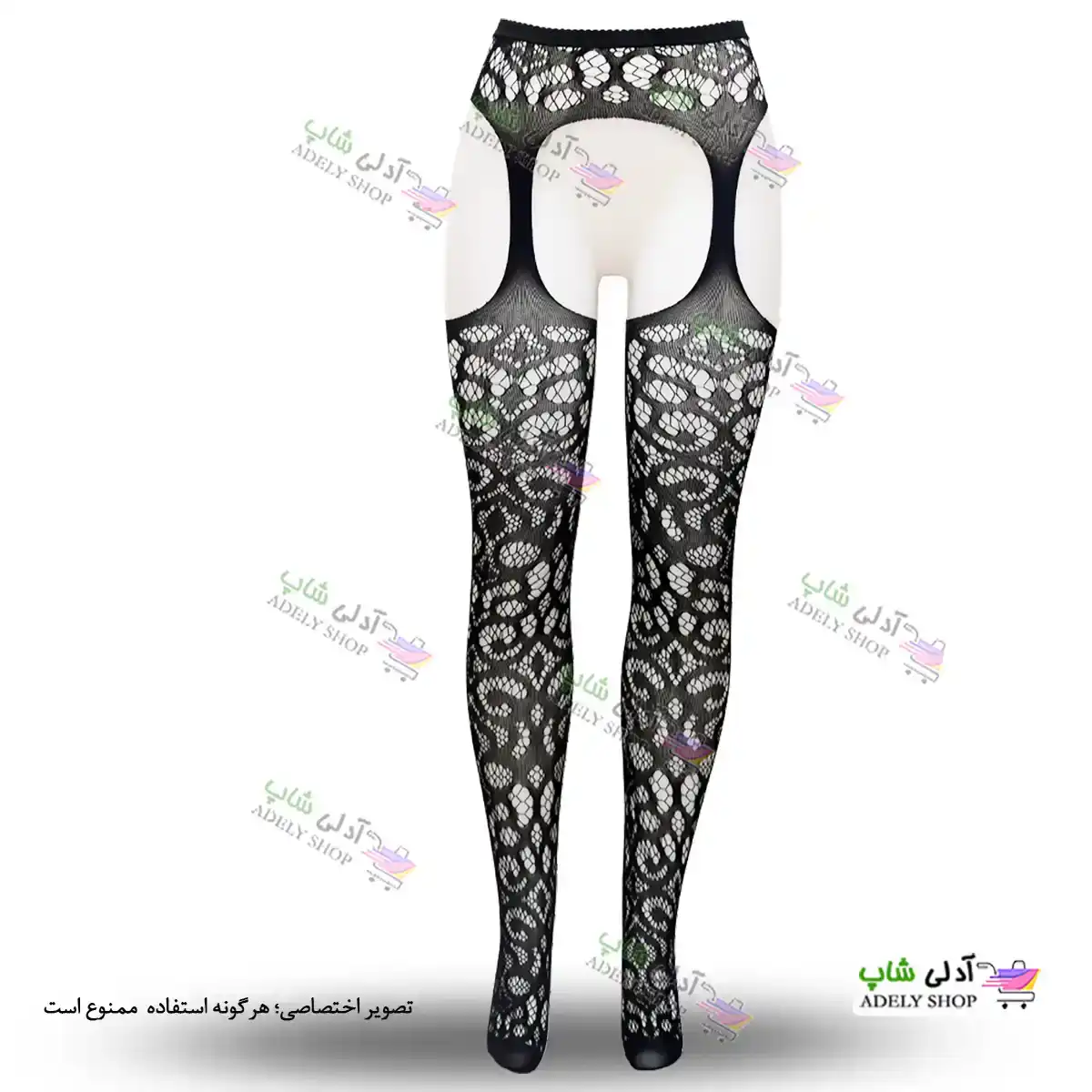 تصویر جوراب فانتزی بالازانو بند دار زنانه 109