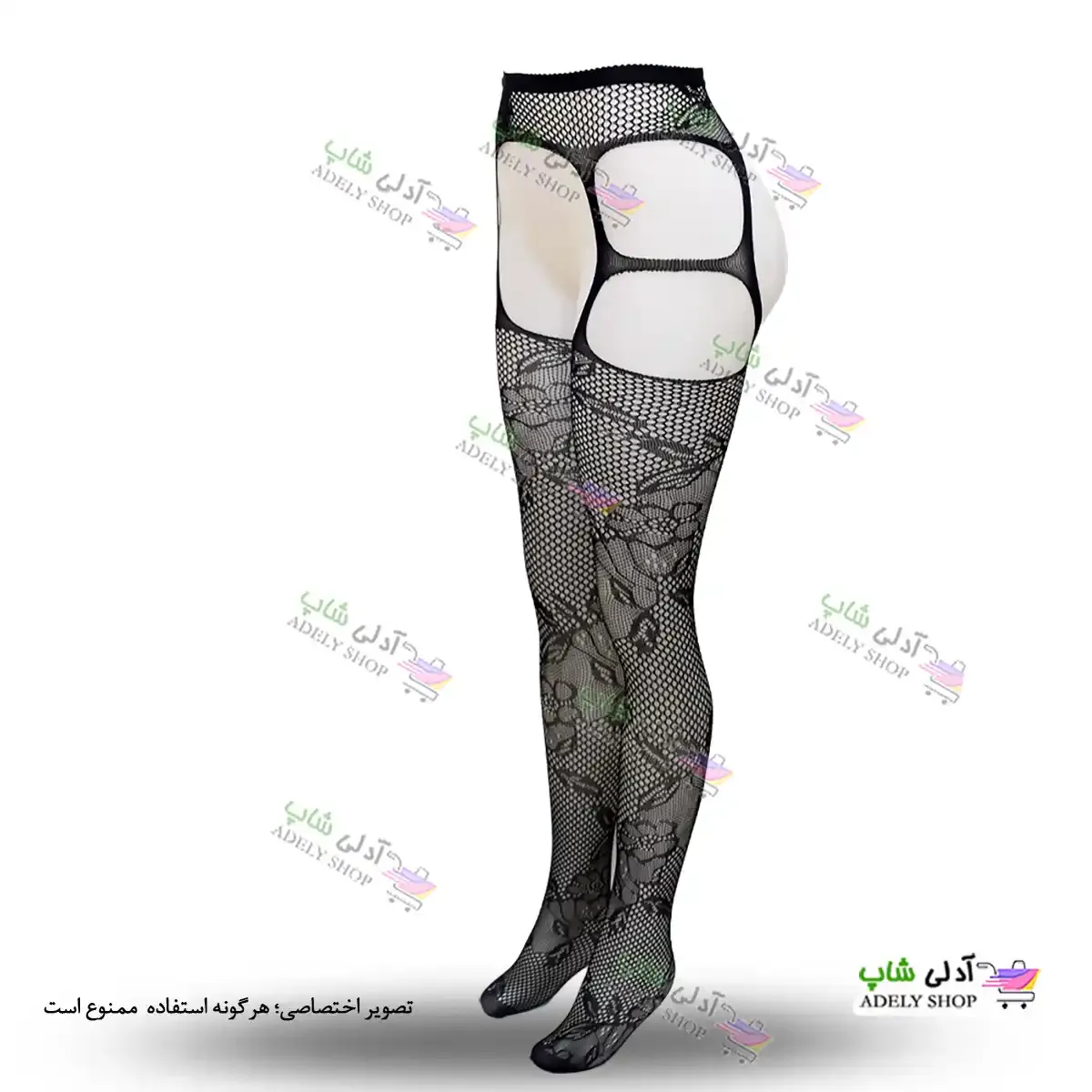 تصویر جوراب فانتزی بالازانو با بند کد 127
