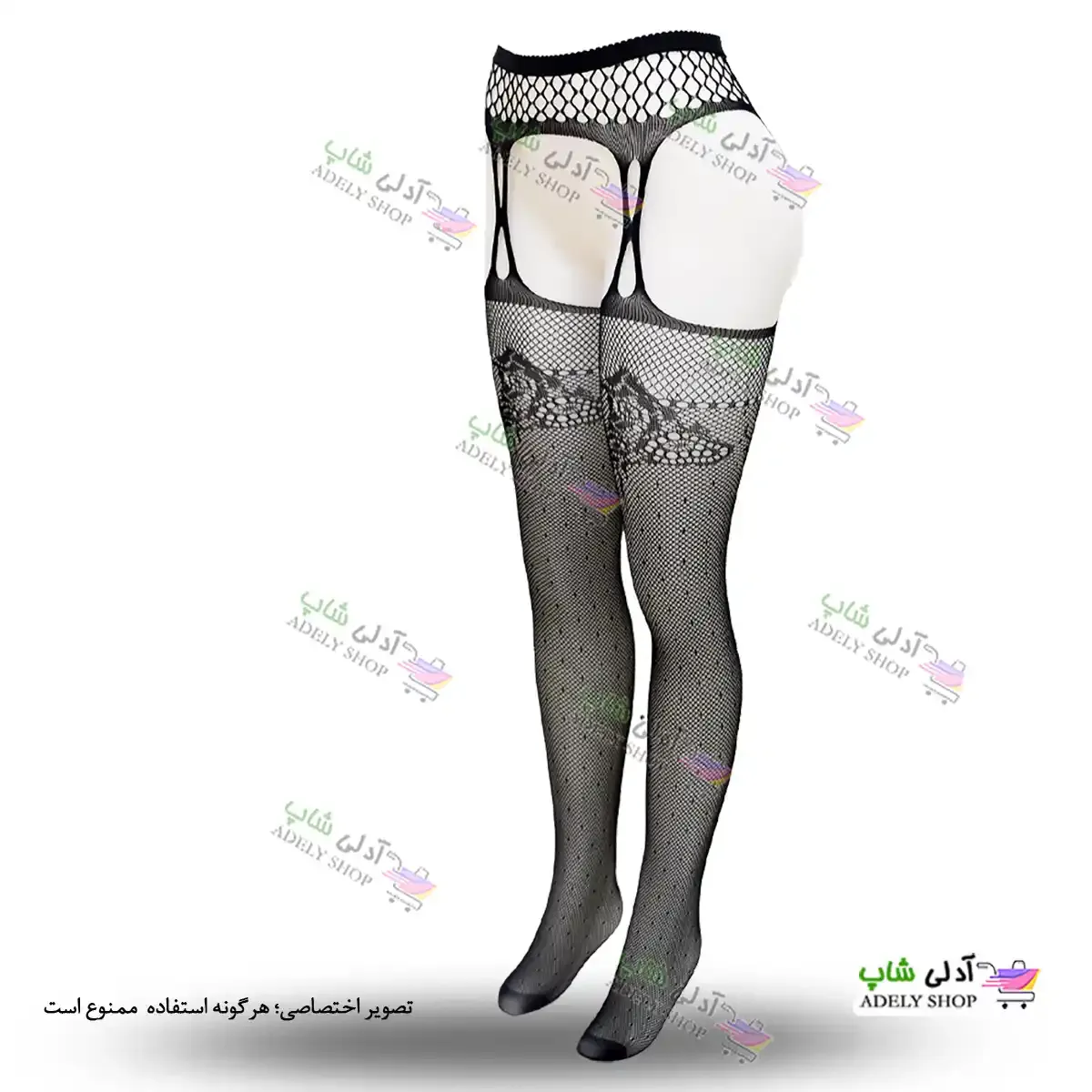 تصویر جوراب فانتزی بالازانو بند دار زنانه 110