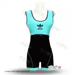 تصویر مایو زنانه و دخترانه پادار سایز بزرگ 48تا 52 به همراه کلاه