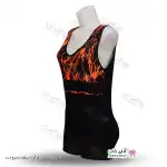 تصویر مایو پادار زنانه و دخترانه طرح صاعقه با کاپ سینه  نارنجی