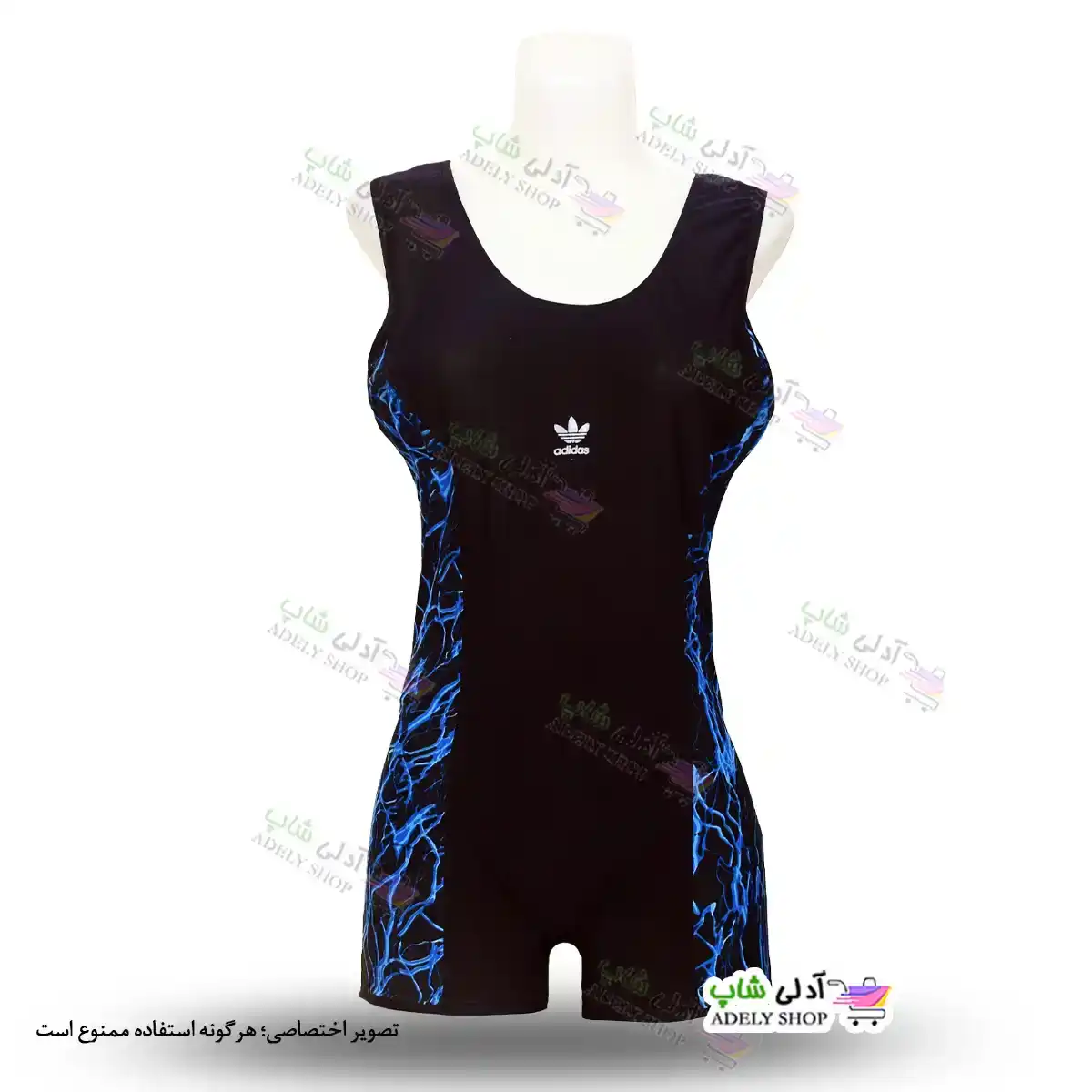 تصویر مایو پادار زنانه و دخترانه طرح صاعقه آبی 46تا50