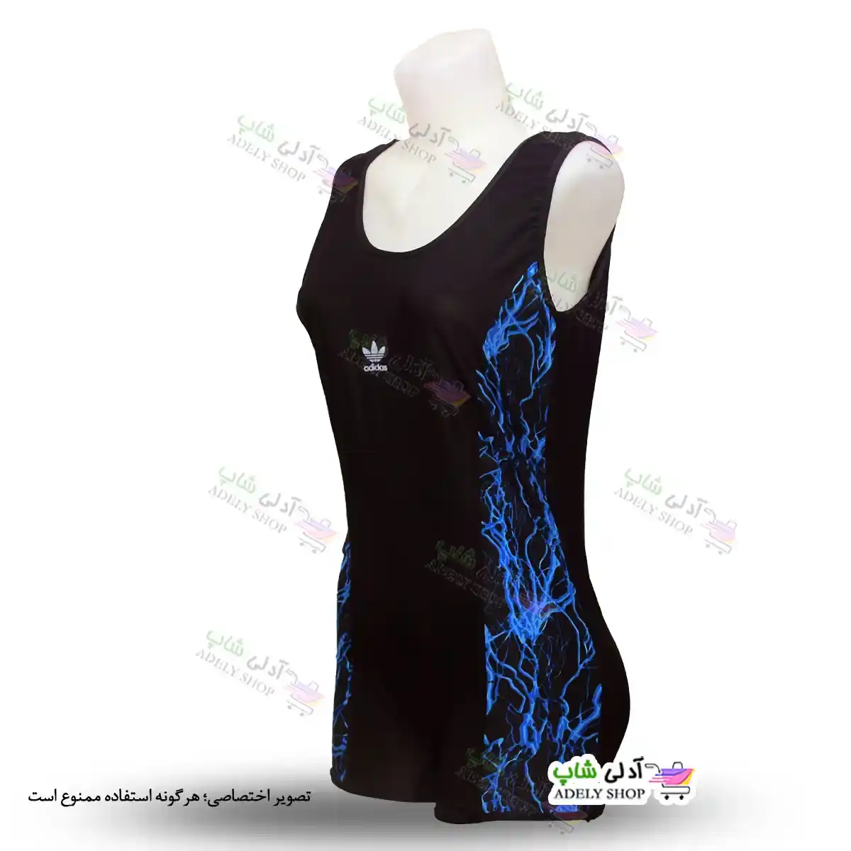 تصویر مایو پادار زنانه و دخترانه طرح صاعقه آبی 46تا50