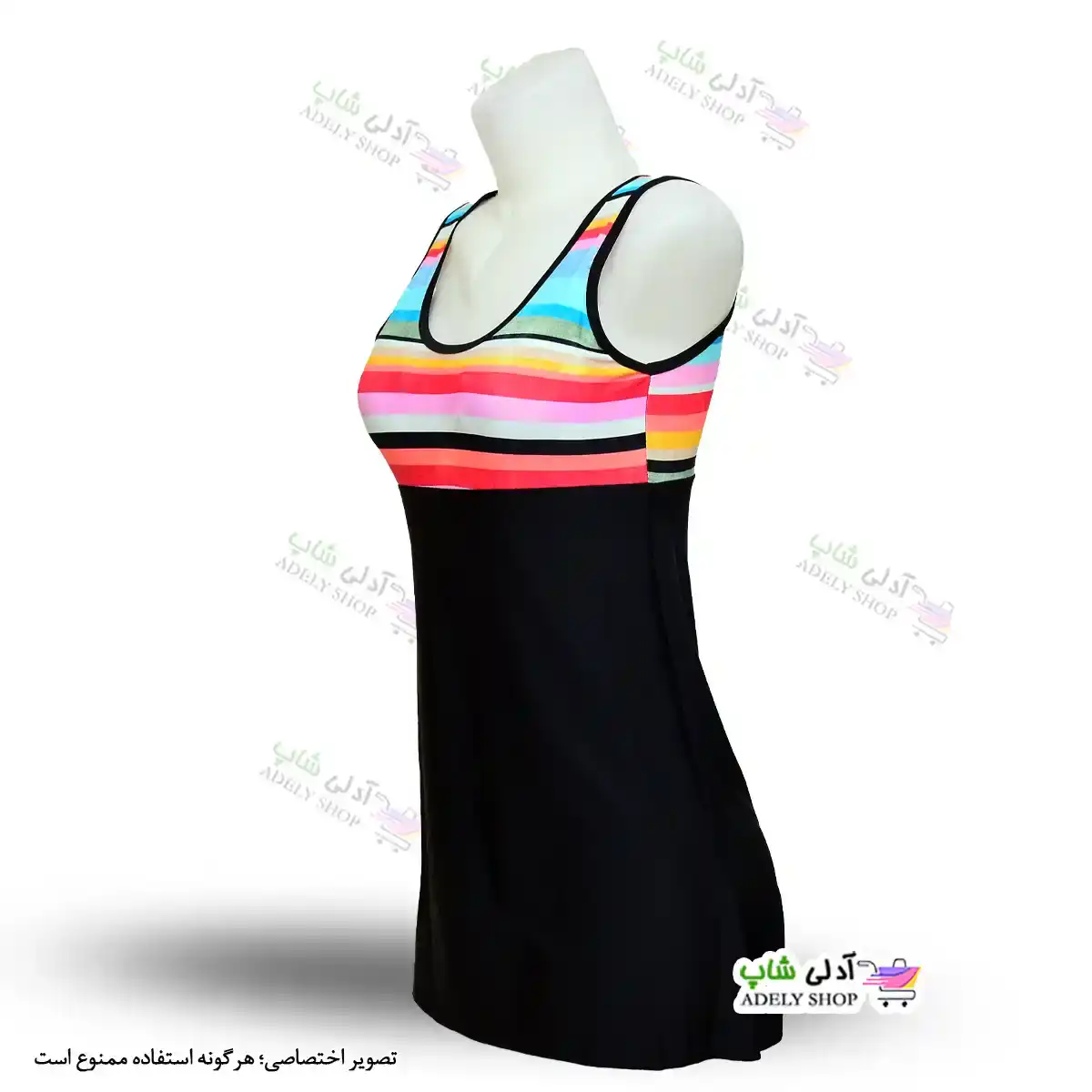 تصویر مایو زنانه و دخترانه کاپدار با دامن یکسره پارچه خارجی