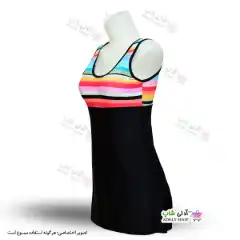 تصویر مایو زنانه و دخترانه کاپدار با دامن یکسره پارچه خارجی