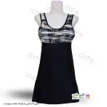 تصویر مایو زنانه و دخترانه کاپدار دولایه با دامن یکسره پارچه خارجی