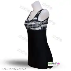 تصویر مایو زنانه و دخترانه کاپدار دولایه با دامن یکسره پارچه خارجی