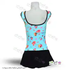 تصویر مایو زنانه و دخترانه کاپدار با دامن یکسره پارچه خارجی