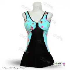 تصویر مایو زنانه و دخترانه کاپدار با دامن یکسره پارچه خارجی