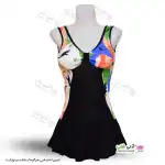 تصویر مایو زنانه و دخترانه دامن دار طرحدار با پارچه خارجی و پد سینه