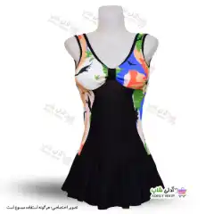 تصویر مایو زنانه و دخترانه دامن دار طرحدار با پارچه خارجی و پد سینه