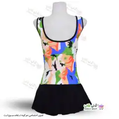 تصویر مایو زنانه و دخترانه دامن دار طرحدار با پارچه خارجی و پد سینه