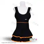 تصویر مایو زنانه و دخترانه طرح دو دامنه کاپدار- نارنجی