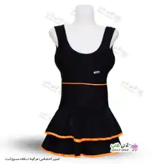 تصویر مایو زنانه و دخترانه طرح دو دامنه کاپدار- نارنجی