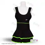 تصویر مایو زنانه و دخترانه کاپدار طرح دو دامنه سبز فسفری