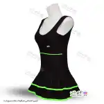 تصویر مایو زنانه و دخترانه کاپدار طرح دو دامنه سبز فسفری