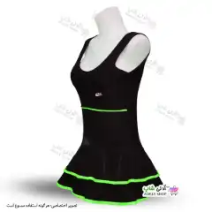 تصویر مایو زنانه و دخترانه کاپدار طرح دو دامنه سبز فسفری