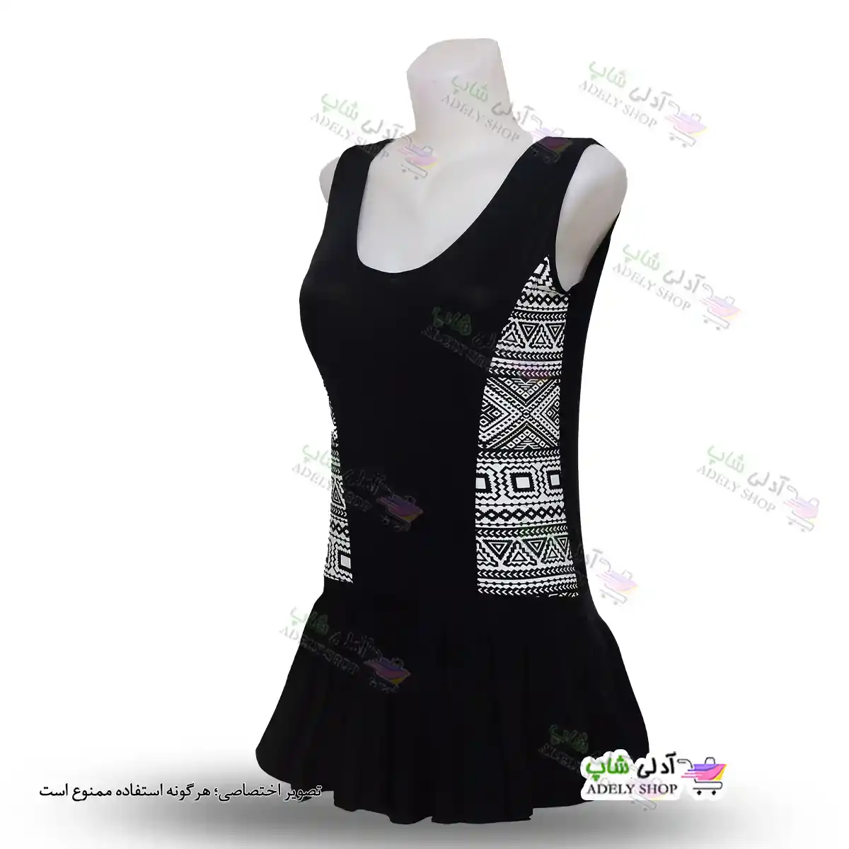 تصویر مایو اسلیپ دامن دار زنانه و دخترانه بغل طرح سنتی