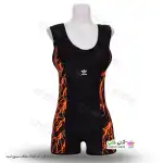 تصویر مایو پادار زنانه و دخترانه طرح دار نارنجی 44تا50