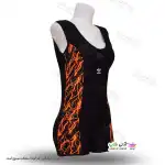 تصویر مایو پادار زنانه و دخترانه طرح دار نارنجی 44تا50