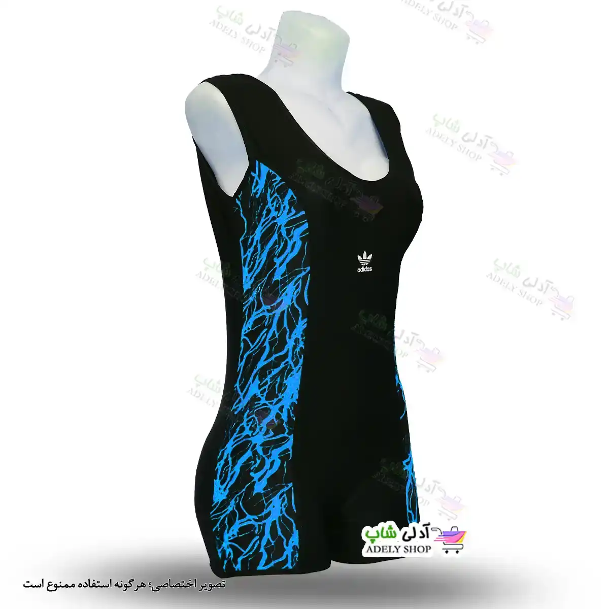 تصویر مایو پادار زنانه و دخترانه طرح صاعقه 44تا48-آبی