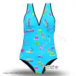 تصویر مایو اسلیپ قزن دار زنانه و دخترانه پشت قهرمانی دارای پد سینه