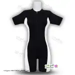 تصویر مایو اسلامی زنانه و دخترانه پادار با پارچه ضخیم غواصی - سفید 42-48