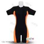 تصویر مایو اسلامی زنانه و دخترانه پادار با پارچه ضخیم غواصی - نارنجی 42-48